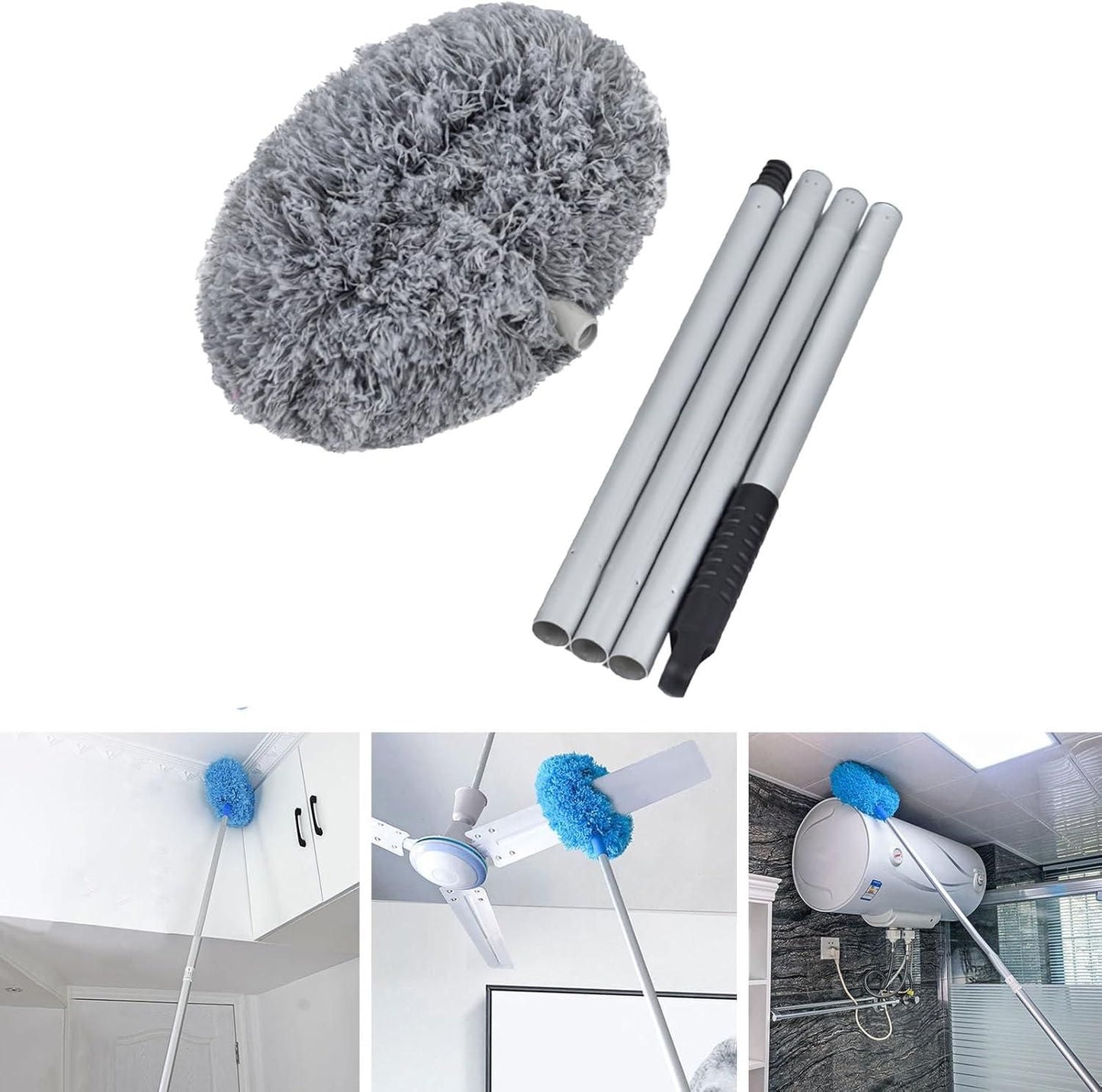 Washable Ceiling Fan Cleaner Duster – 140cm Long Handle, Reusable, Lightweight